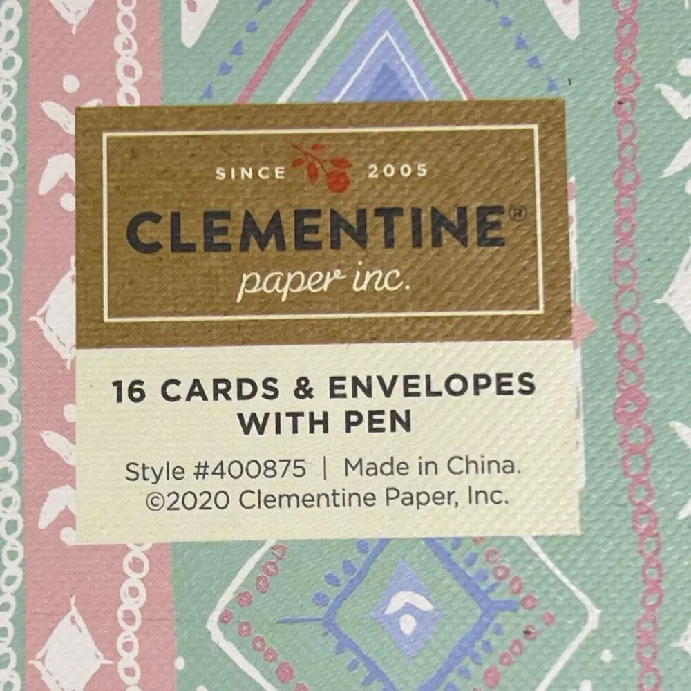 Clementine Cactus Thank You Cards and Pen Set of 16 Cards & Envelopes Succulents